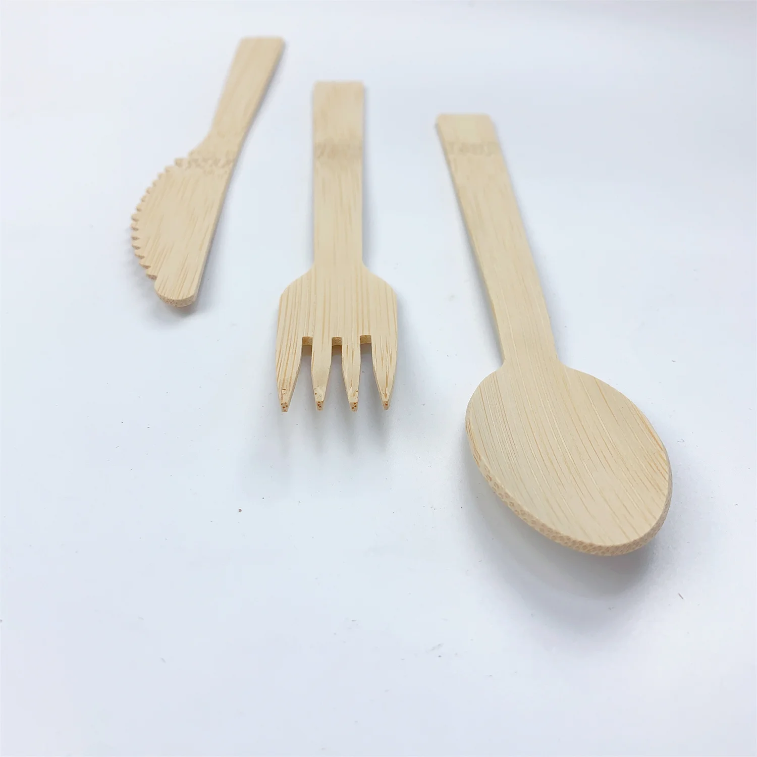 Biodegradable Bamboo Cutlery Utensils Bamboo Spoon And Disposable Fork