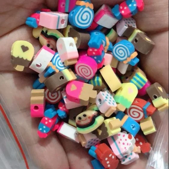 
12mm Handmade Polymer Clay Lollipop Bead For DIY Necklace Bracelet Hair Ornament Jewelry Making 
