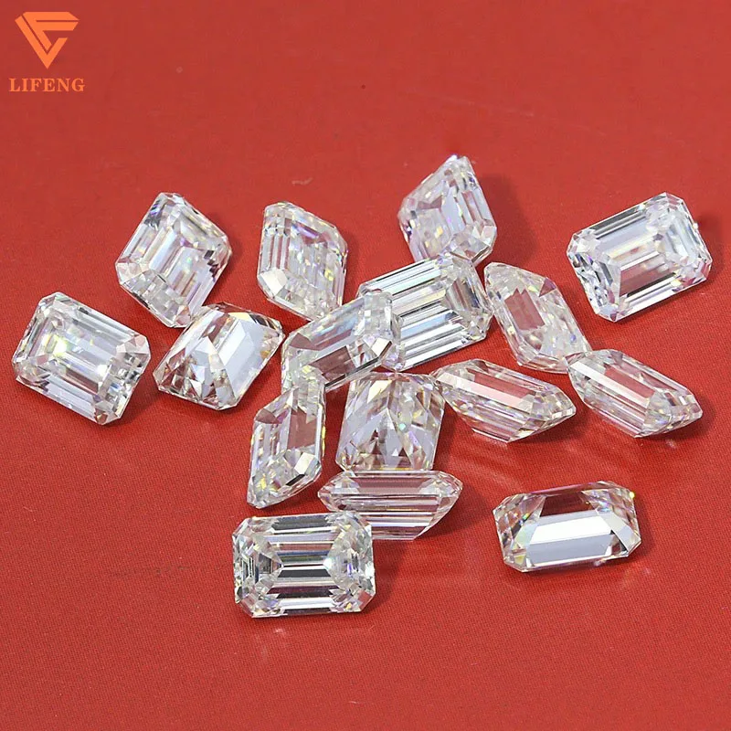 Hot Selling Fashion High Quality Emerald Cut Diamond Jewelry Artificial Grandmother White Gsynthetic Corundum Gemstone