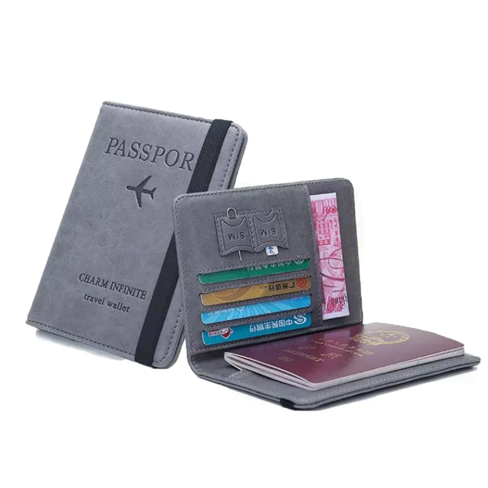 Amazon 2022 дорожная полиуретановая левая Обложка для паспорта кошелек портмоне логотип индивидуальное украшение держатели с rfid держатель