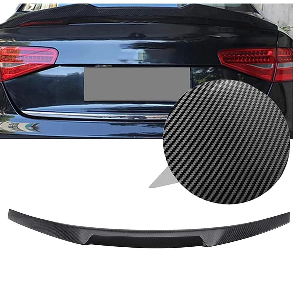 Auto Parts Carbon Fiber Looks M4 Style Car Rear Lip Spoiler Extension For Audi A4 B8 2013-2016