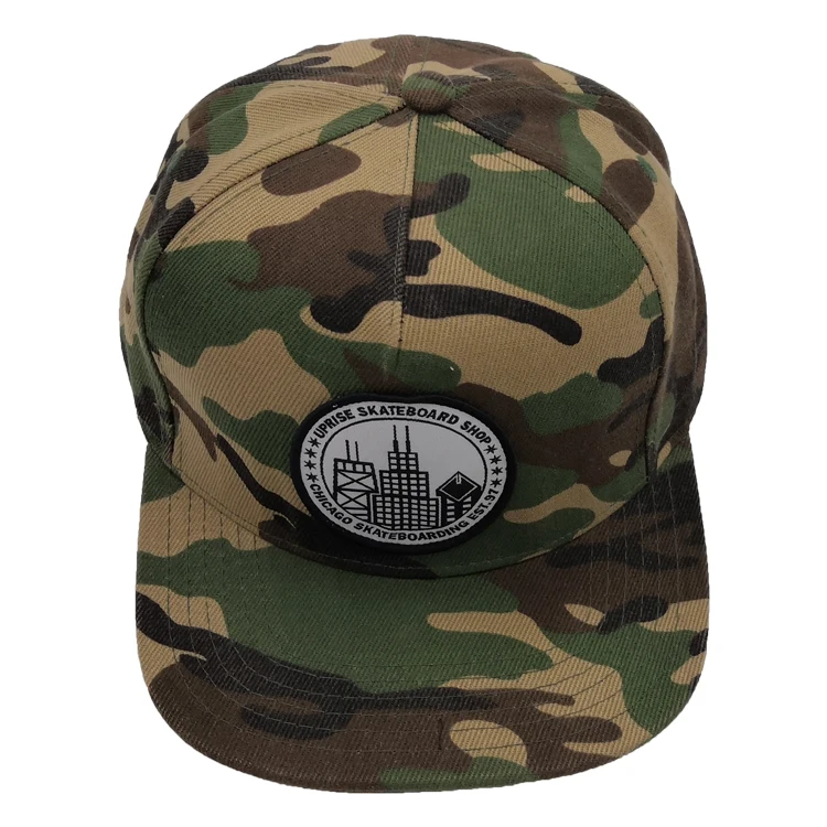 Взрослый 5 панельная плоский Брим вышивка поднятая Камуфляж Охота Snapback шляпы и кепки