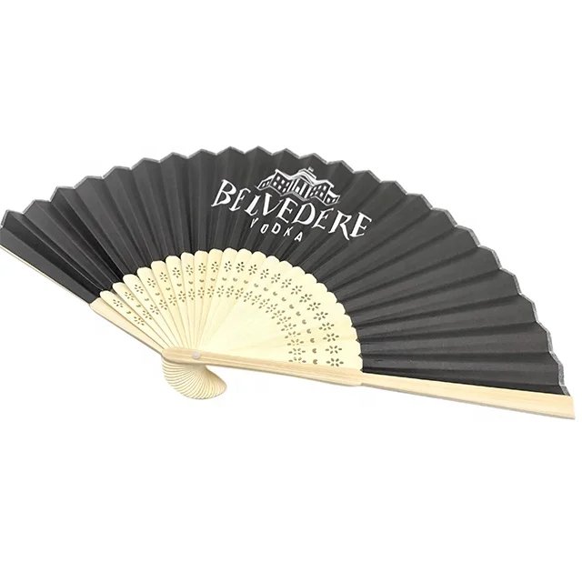 Promotional Gift Summer Portable Custom Printed Folding Logo Bamboo Hand Fan