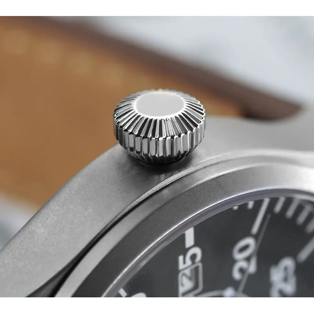 Mexda Relojes Sapphire Crystal Pilot Watches for Men Luminous 10atm Waterproof Date Display Brown Leather Strap Mens Watch