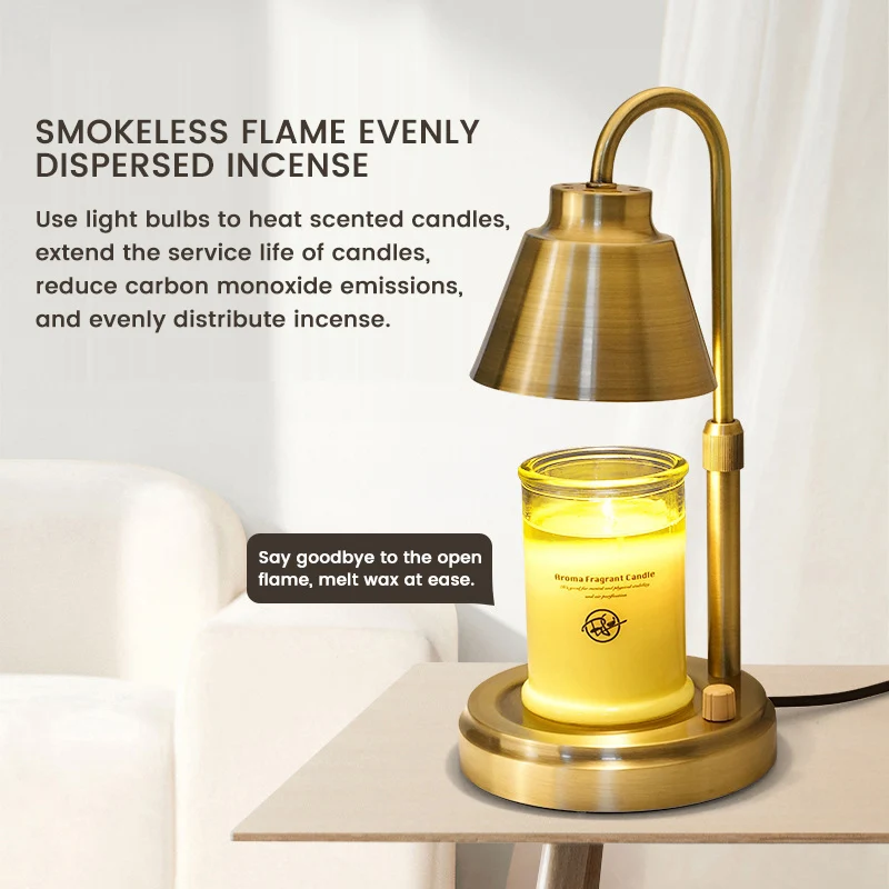 Classic Metal Material Scented Wax Melts Warm Aroma Bedroom Living Room Romantic Golden Candle Warm Lamp