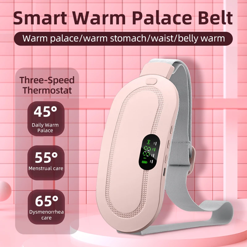Beslife  Menstrual Heating Belt Hot Compress Warm Palace Vibrating Heating Pad Menstrual Lumbar Massage Belt Slimming Vibrating