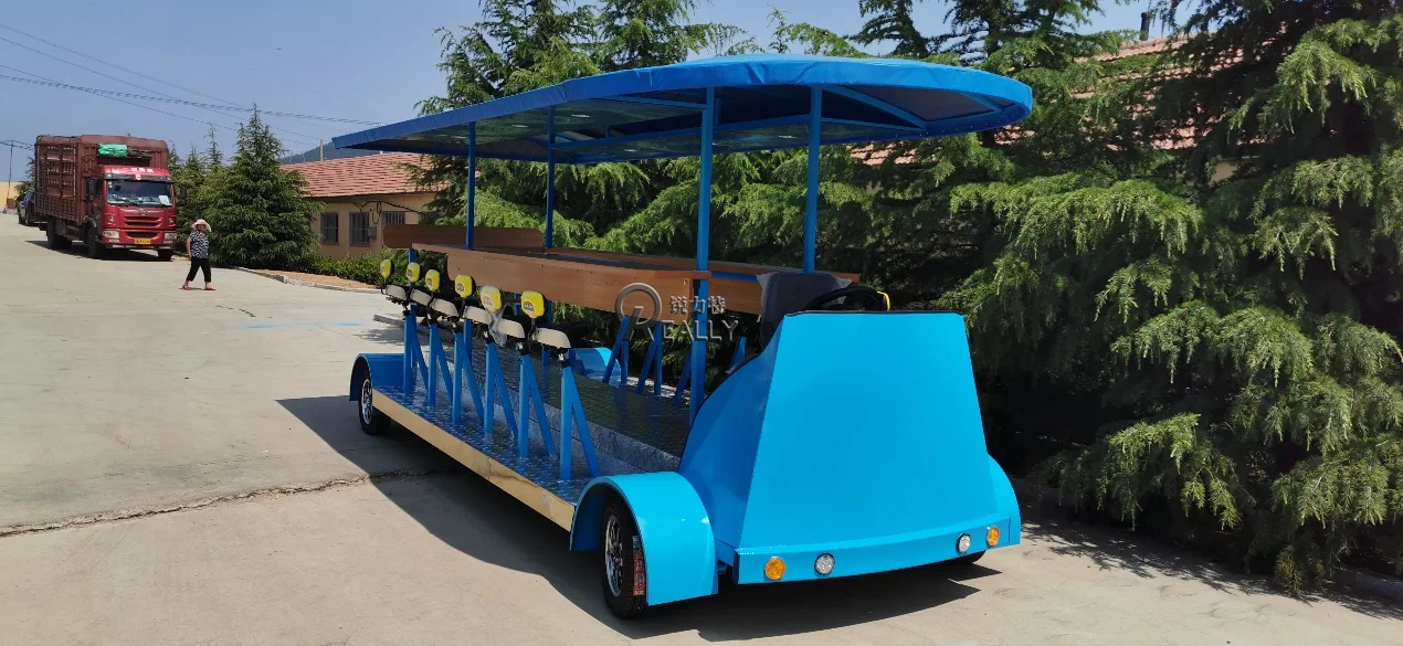 Good Selling Blue Beer Bike Quadricycle City Tour Team Building Road Draft Electric Vending Cart