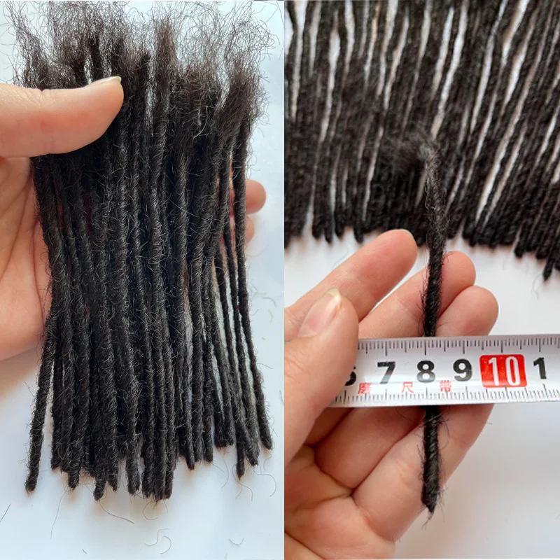 100% human Handmade Permanent Hook Micro Dreadlocks Hair Extension Dread locks  Afro Kinky Curly 0.1cm for black men