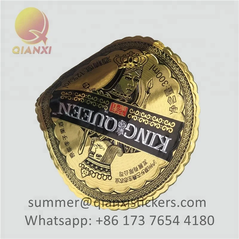 Custom  packaging sticker roll adhesive waterproof logo  sticker printing juice wine labels