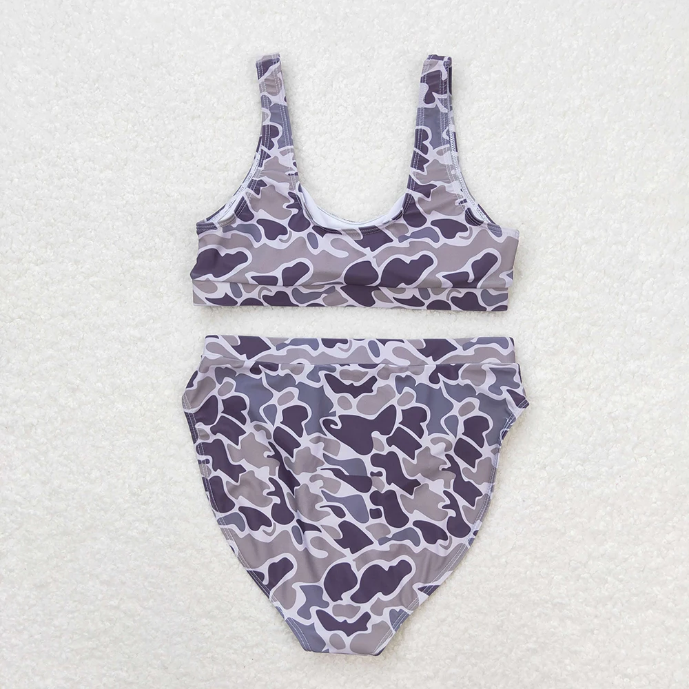 RTS 2025 Adult Women Wholesale Camo Bottomland Print Clothes Beach Wear Mama 2pcs Hunting Swimsuits Swim Sets