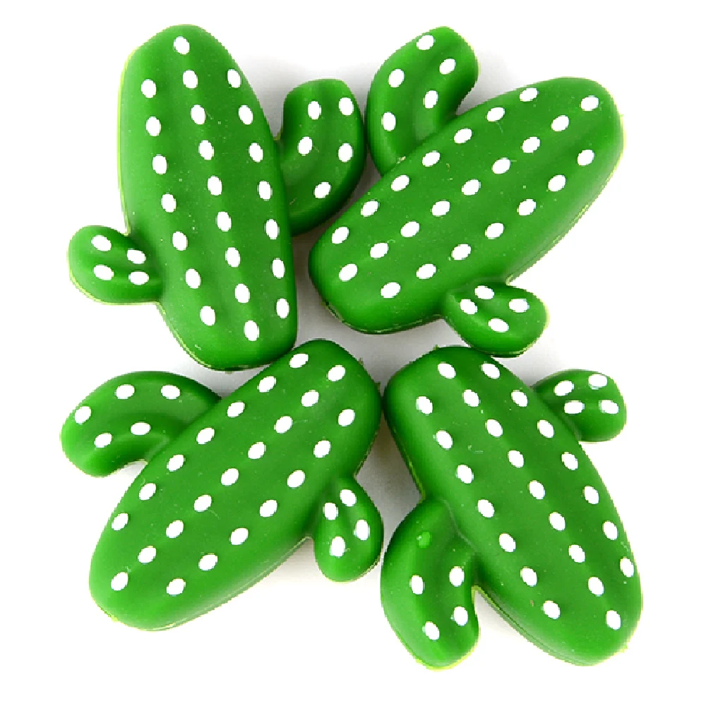 Low Moq Wholesale BPA Free Silicone Cactus Beads Baby Teething Loose Soft Food Grade Silicone Beads for Pacifier