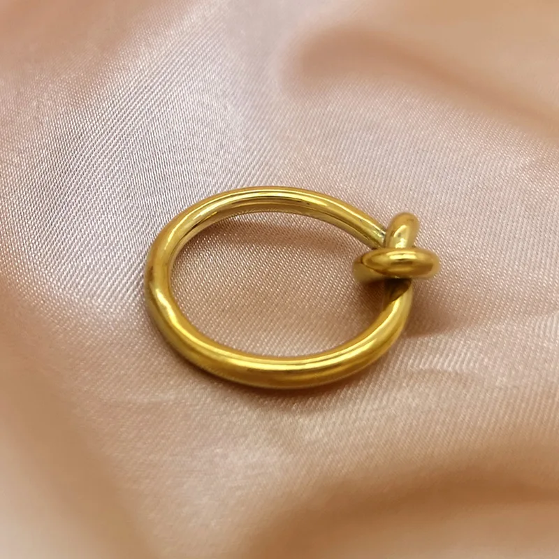 Горячая распродажа! Минималистский ювелирные украшения 18 K позолота женские свадебные туфли на тонком металлическом провода в романтическом стиле из нержавеющей стали lucky Женская танцевальная обувь золотистого цвета с бантиком кольцо