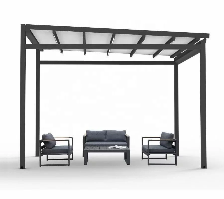 Customized  Pvc Waterproof Pergola  Aluminium Bioclimatic  Outdoor cafe Rolling Roof