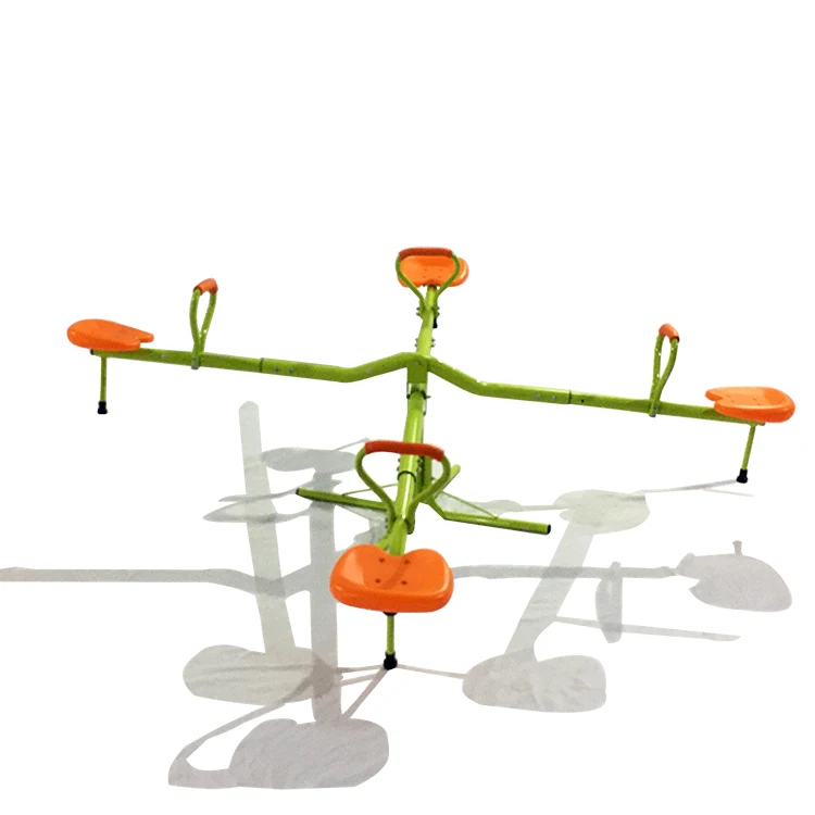 New garden toys for children rotating 4 children metal seesaw