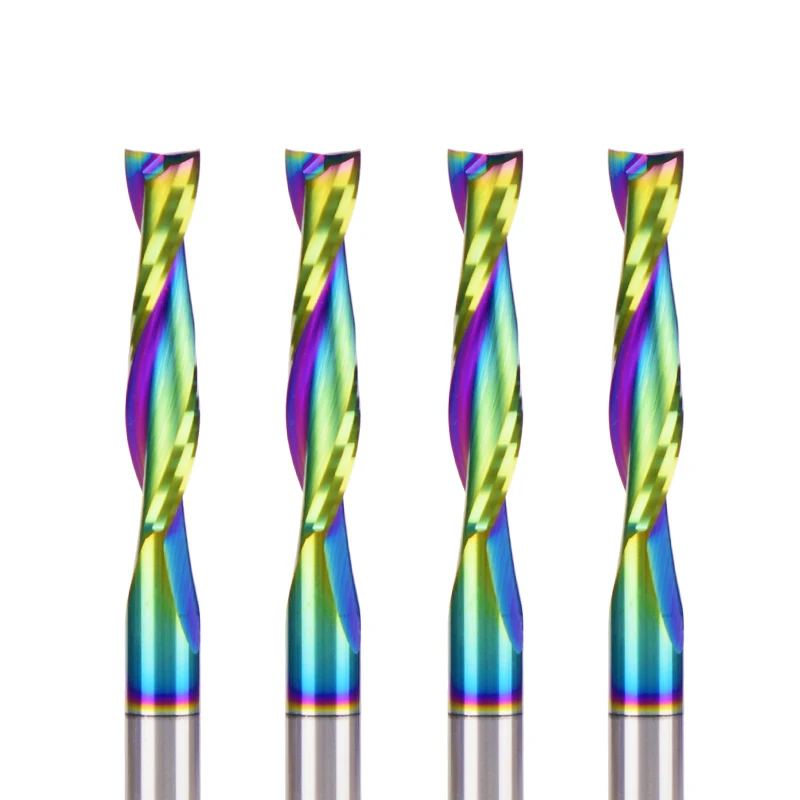 Factory Wholesale Price CNC Router Bit Two Flutes Spiral End Mill Cutters Up Cut Down Cut Milling Cutter