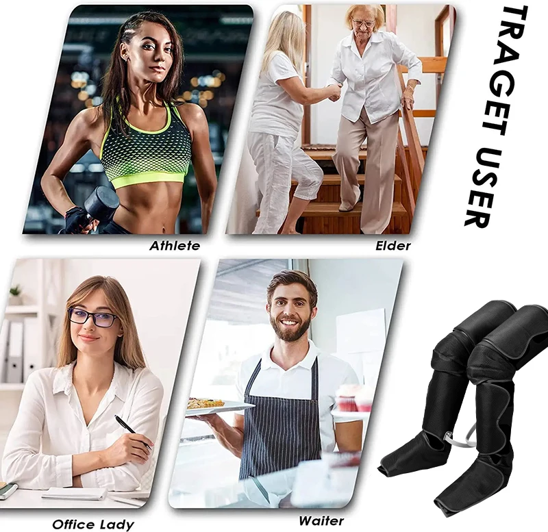 Therapy 360 foot air compression pressure leg massager	electric blood circulation machine air pressure leg