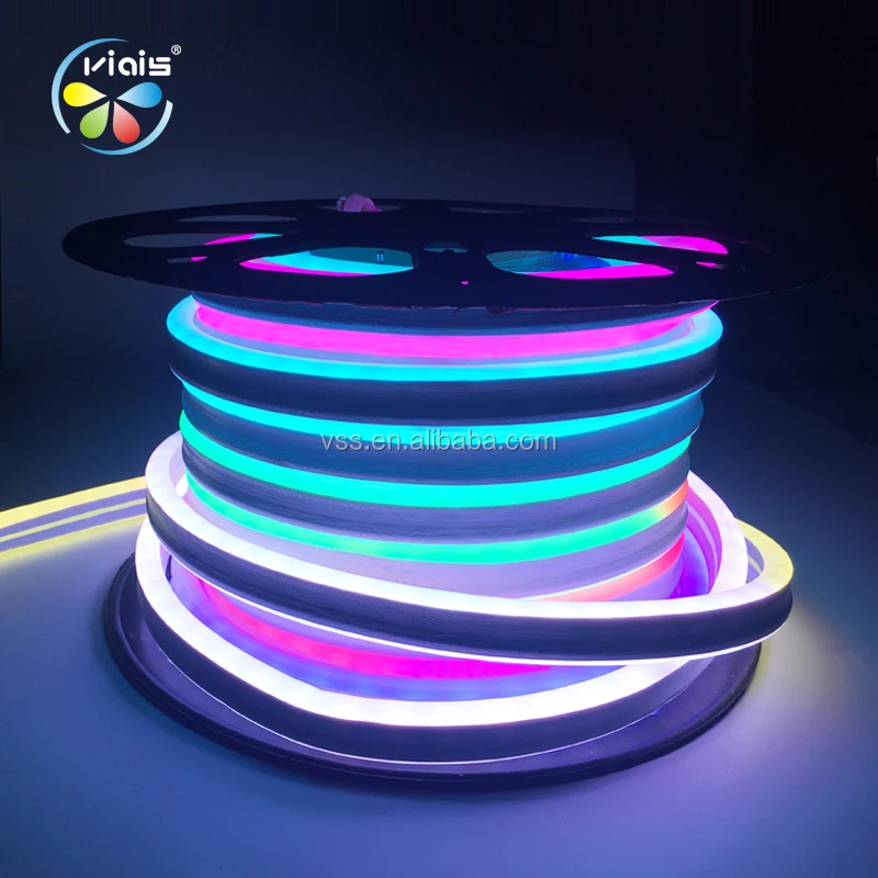 Полноцветный Программируемый цифровой двухсторонний RGB-светодиод 5050 пикселей 24 В/12 В неоновый