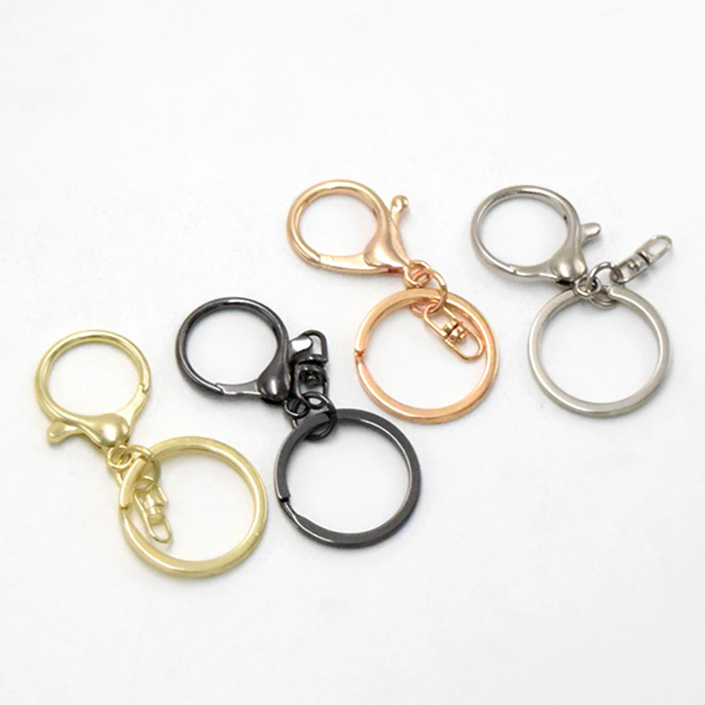 Ex-factory Price Zinc Alloy Key Chain with Spring Hook and roundlobster clasp DIY Key Ring Keychain accessories