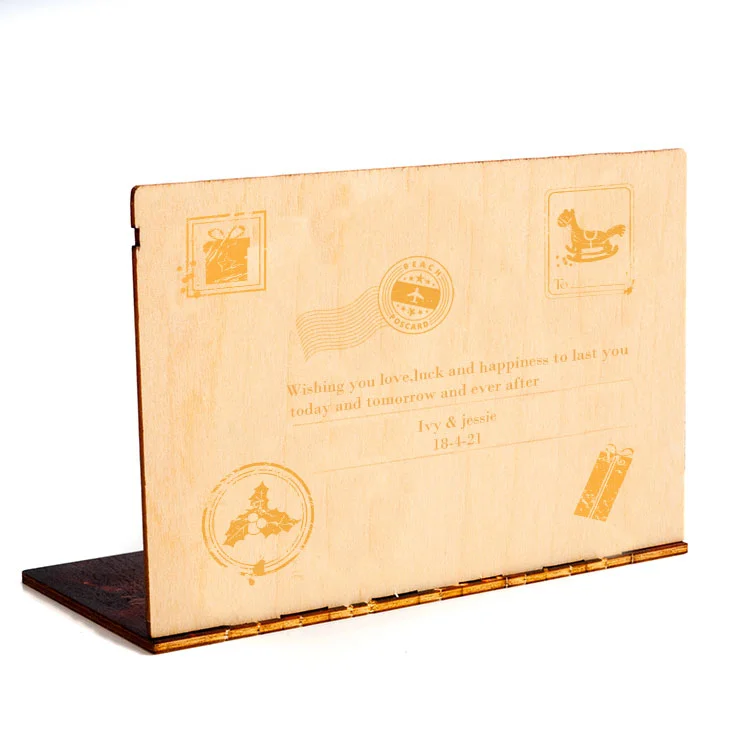 Laser cut and UV print customized postcard puzzle 3d wood