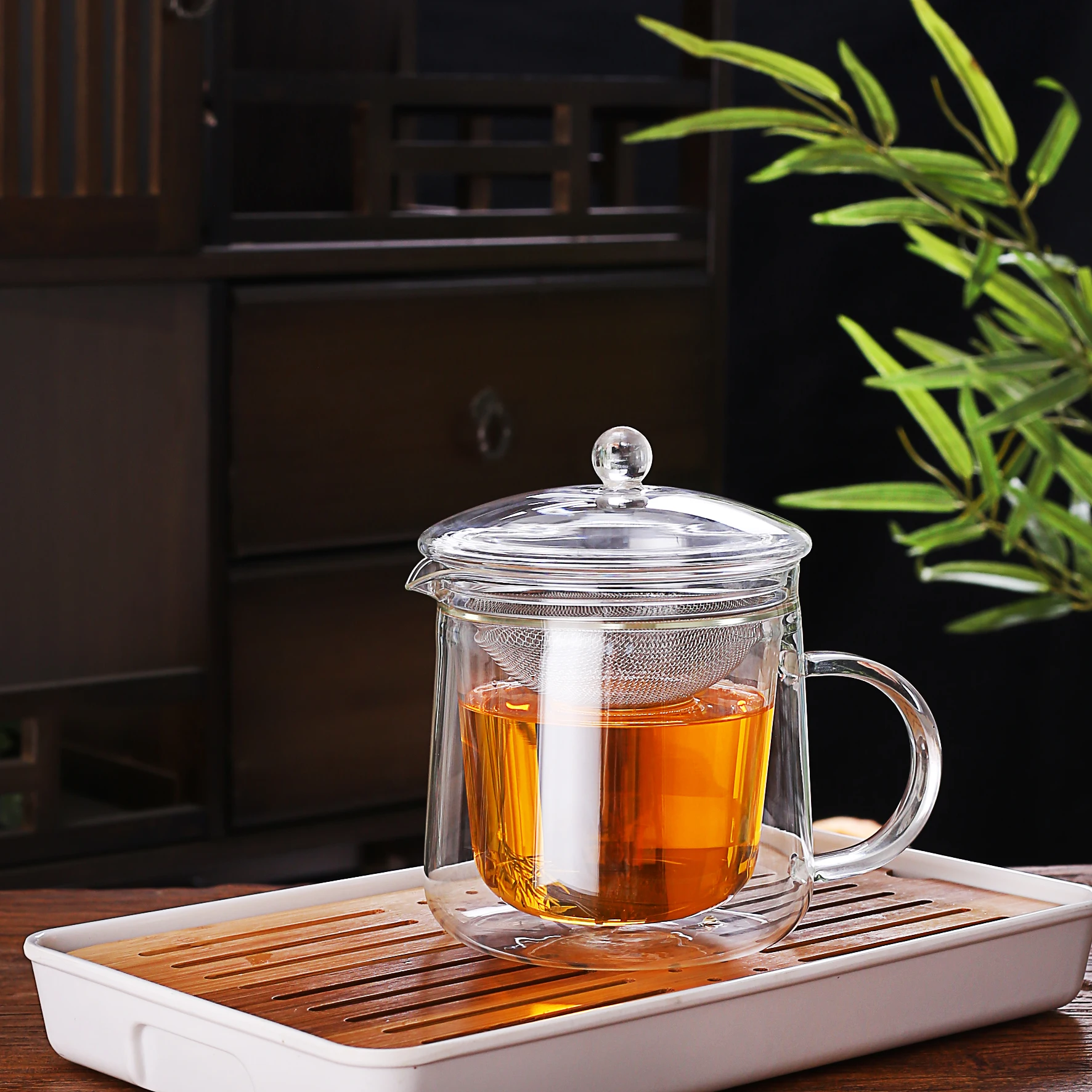 Классический двухслойный термальный стеклянный чайник для подачи кофе и чая сохраняет горячие напитки в тепле дольше