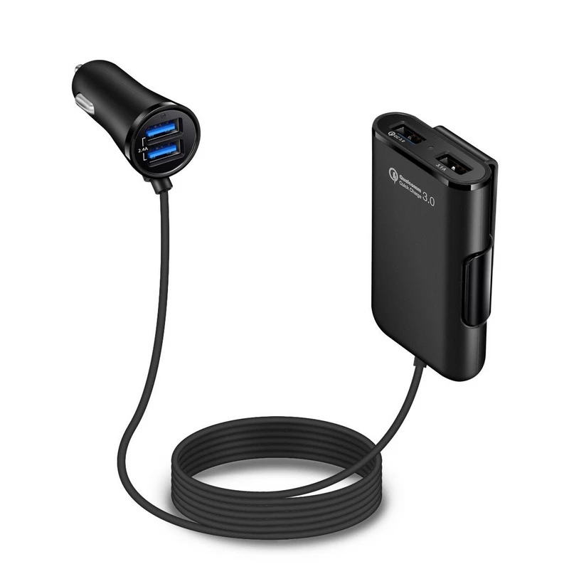 Новый 4 порта QC3.0 + 2.4A + 3.1A USB Автомобильное зарядное устройство для быстрой зарядки с usb-портом адаптер с 5.6ft удлинитель кабеля для MPV Субару Outback Автомобильный держатель для телефона