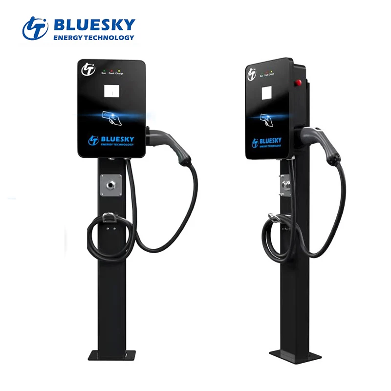  Bluesky 44 кВт AC EV зарядное устройство Домашняя версия электрическая Автомобильная зарядная станция с двумя 22KW Тип 2 ev CE
