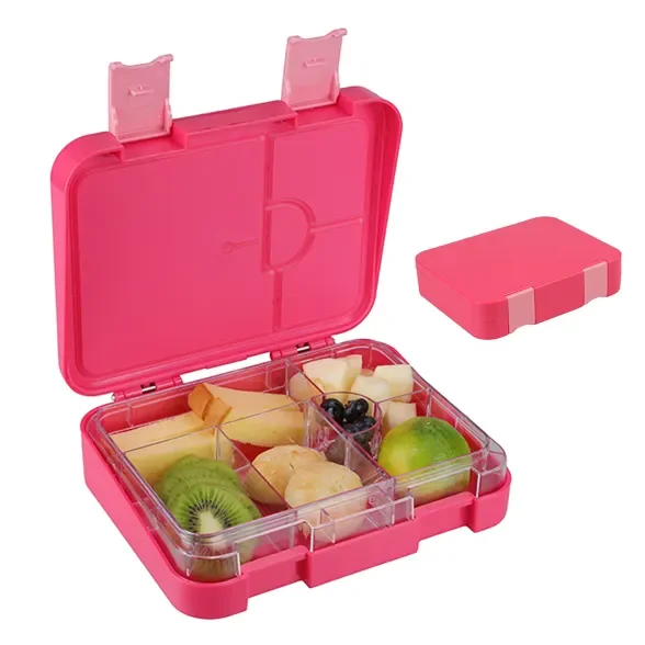 Popular 4 6 Compartment School Lonchera Bpa Free Tritan Bento Box Leakproof Plastic Students Lunch Box Child for Travel Picnic