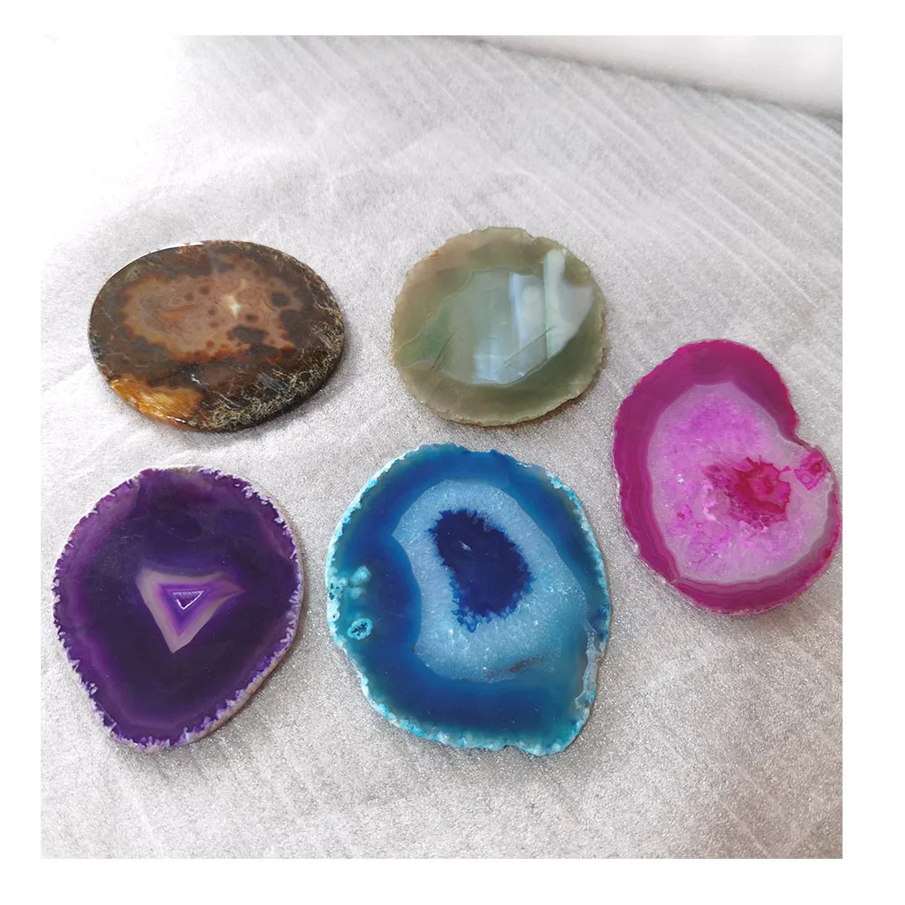 Hot Sale High Quality Natural Crystal Craft For Decoration Colored Agate Slices