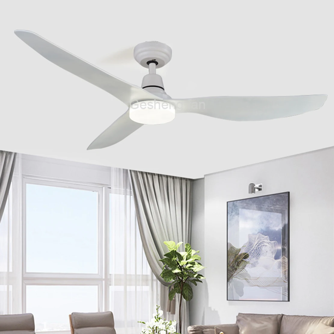 Modern design living room low profile 3 ABS blades dc bldc ceiling fans with remote control