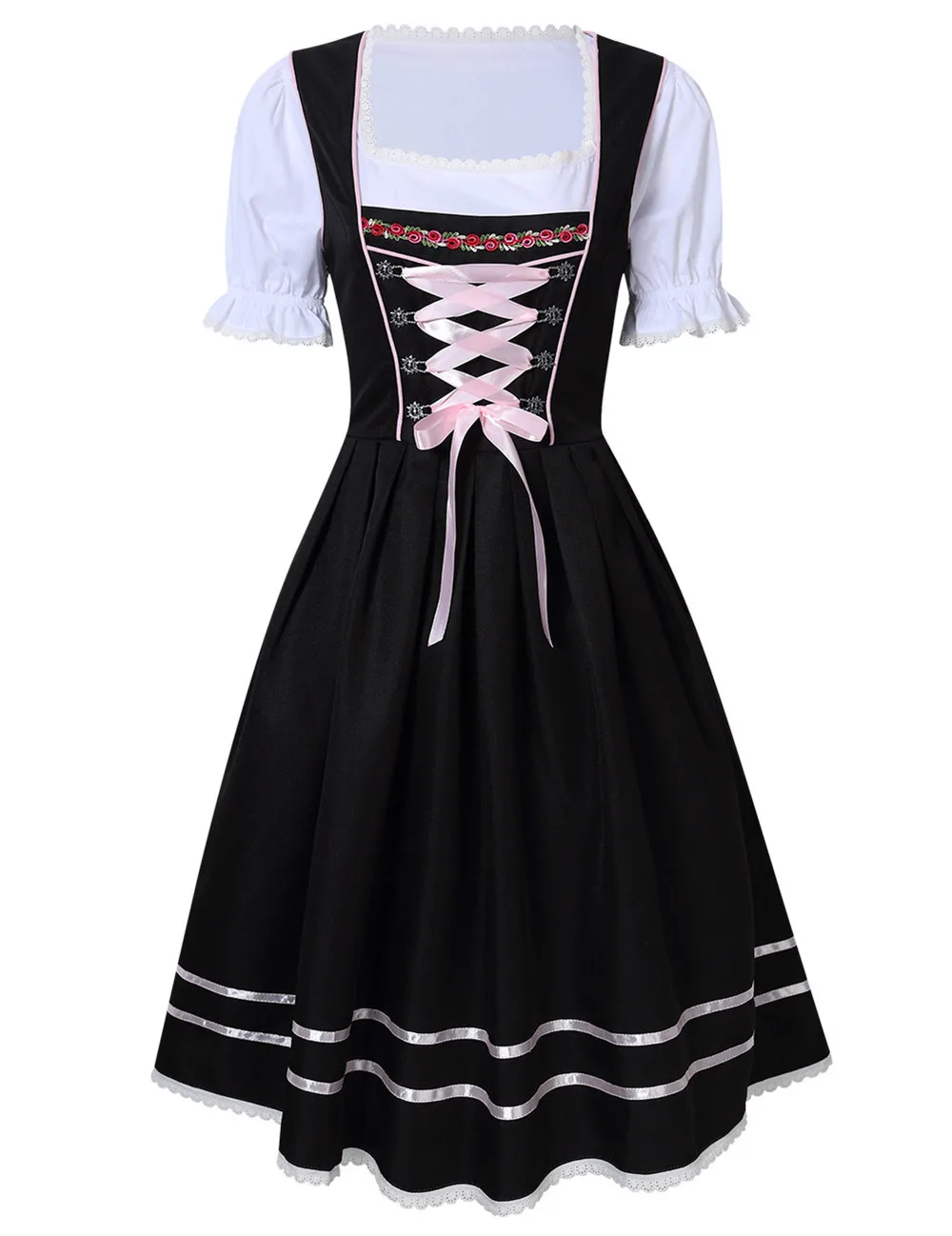 Ladies Traditional Bavarian Octoberfest Dresses German Beer Wench Costume Halloween Carnival Oktoberfest Dirndl Dress With Apron