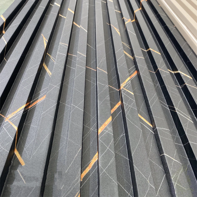 Interior Decoration Design PVC Coating Corrugated Wall Cladding WPC Integrated Panels