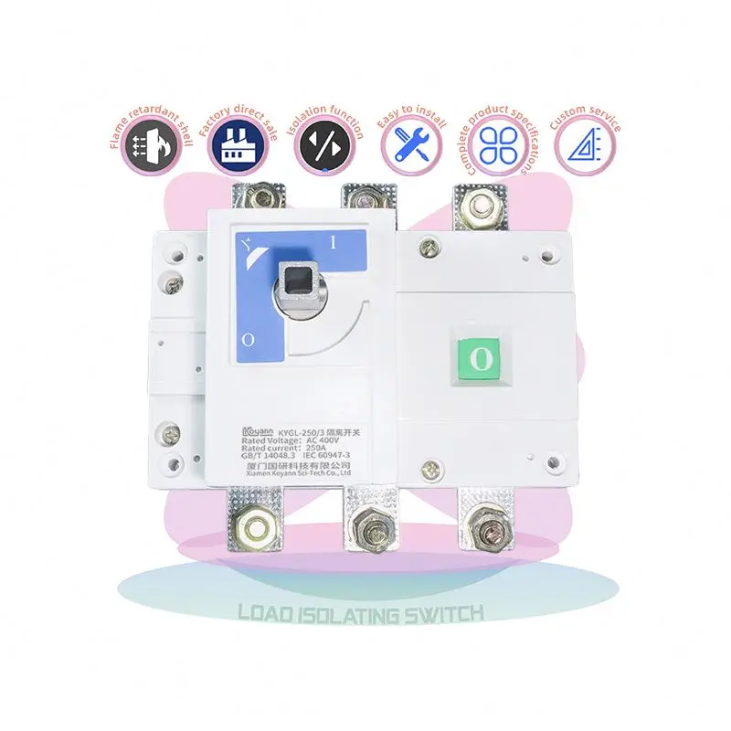 Isolating Switch  4 Pole Switch Disconnector 250A Main Switch For Low Voltage
