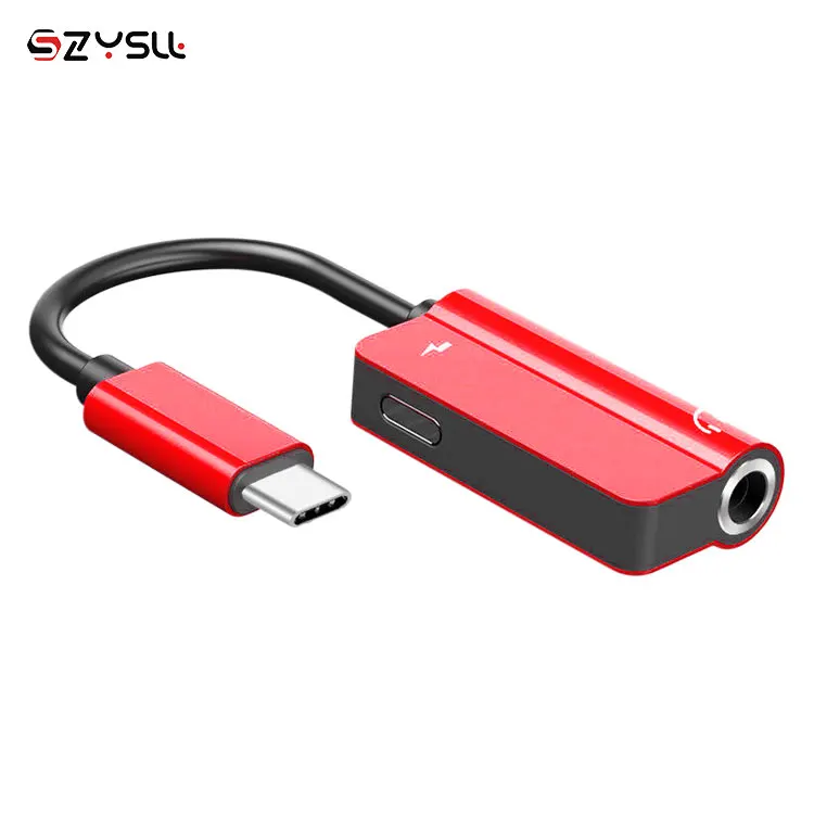 
Fast Charging and Audio transfer USB 3.1 Type-C USB-C Male to 3.5 mm and Female DAC Aux Adapter HUB 