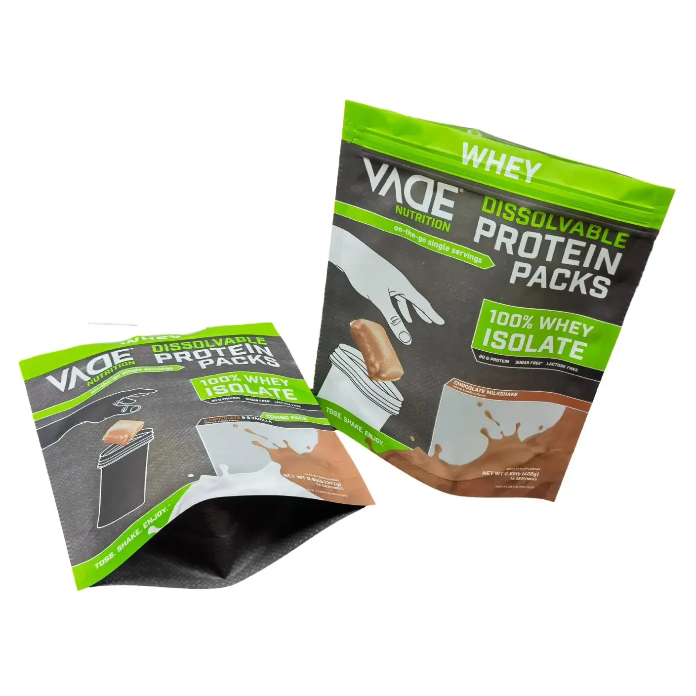 1kg 2kg 5kg Custom protein powder stand up zipper resealable laminated nylon plastic aluminum foil wheat flour packaging bag