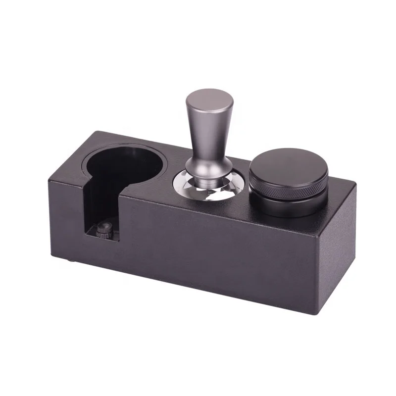 Wholesale  Barista Tool 58mm Portafilter Espresso Tamper Holder Black ABS Coffee Tamping Station