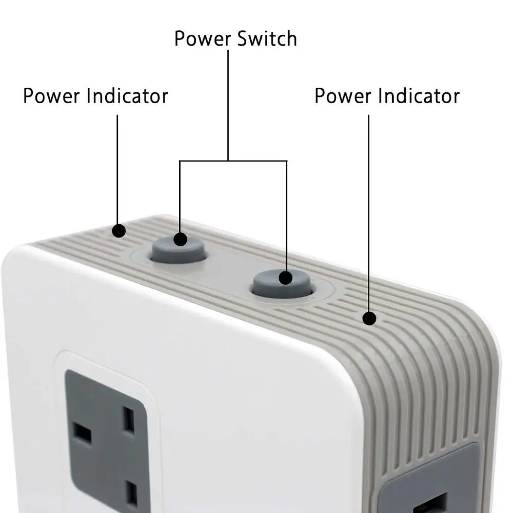 
high quality UK upright surge USB charging 230V 13A tabletop multifunction power strip 