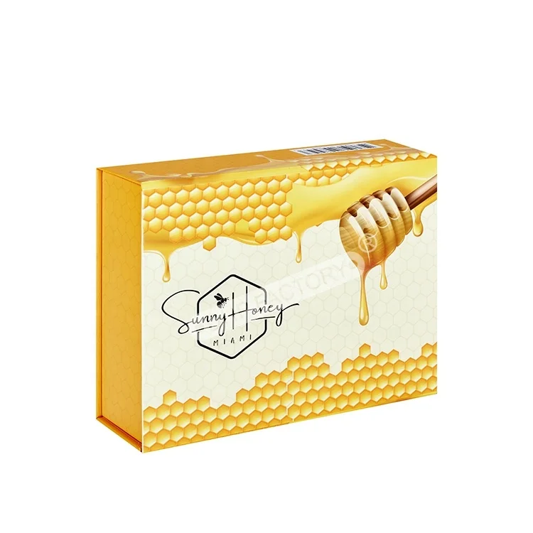 Eco Friendly Paper Royal VIP Deep Tea and True Honey Bee 2 bottle Jar Gift Set Cardboard Packaging Boxes Boite Pour Miel