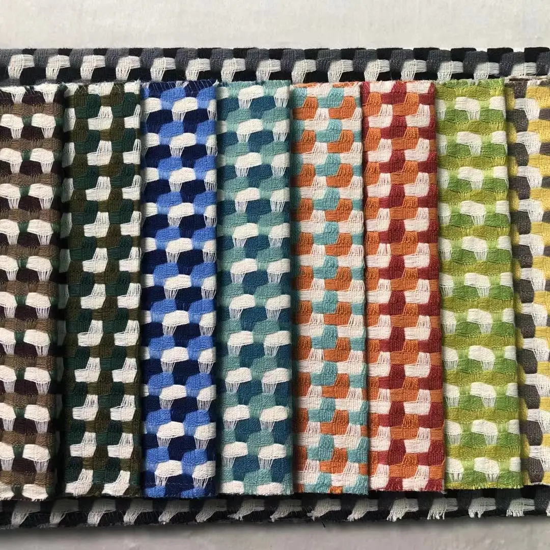 Manufacturer Organic Sustainable Yarn-dyed Woven polyester Fabric for sofa pillow