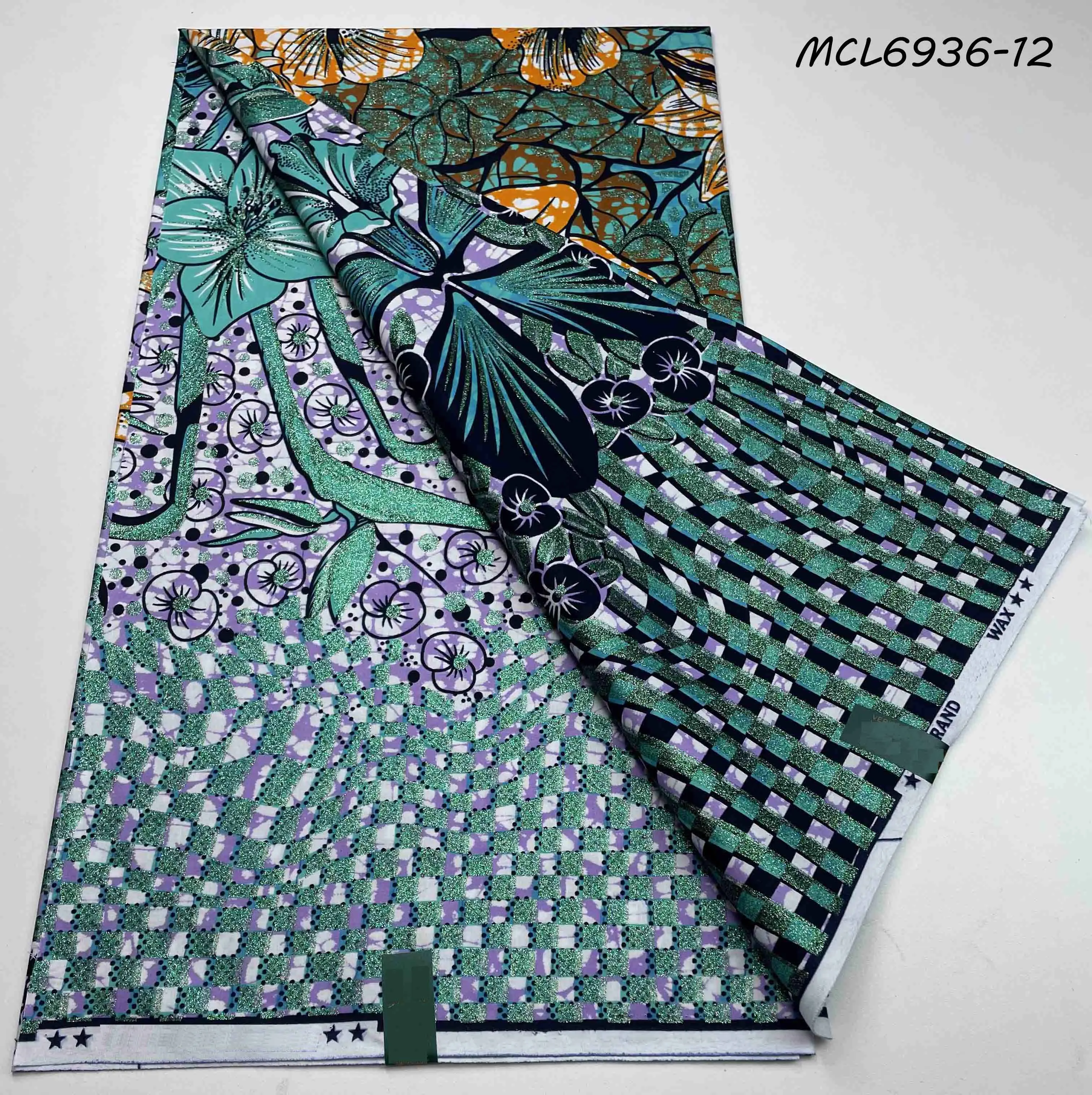 High Quality 100% Cotton Super Ankara Fabric African New Grand glitter Wax Holland in China