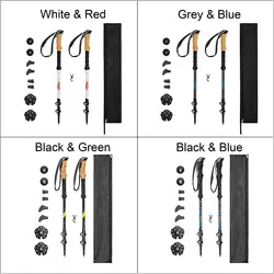 Hiking Sticks Trekking Pole Carbon Fiber Walking Sticks with Quick Adjustable Locks and Anti-slip Handle