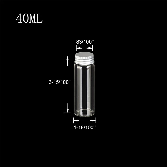 40ml Lovely Bottle with Metal Screw Silver Cap by Wholesale Customizable Messenger Bottles Selectable Size and Free Shipping