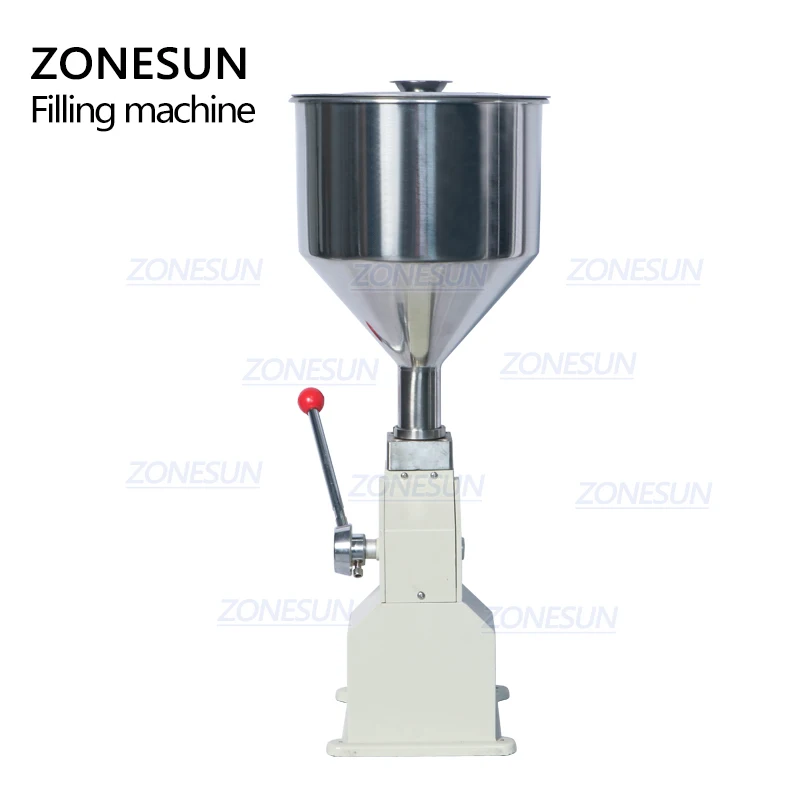 
ZONESUN A03 Hand Operated Filling Machine Manual Cosmetic Paste Sausage Cream Liquid Filling Supply 