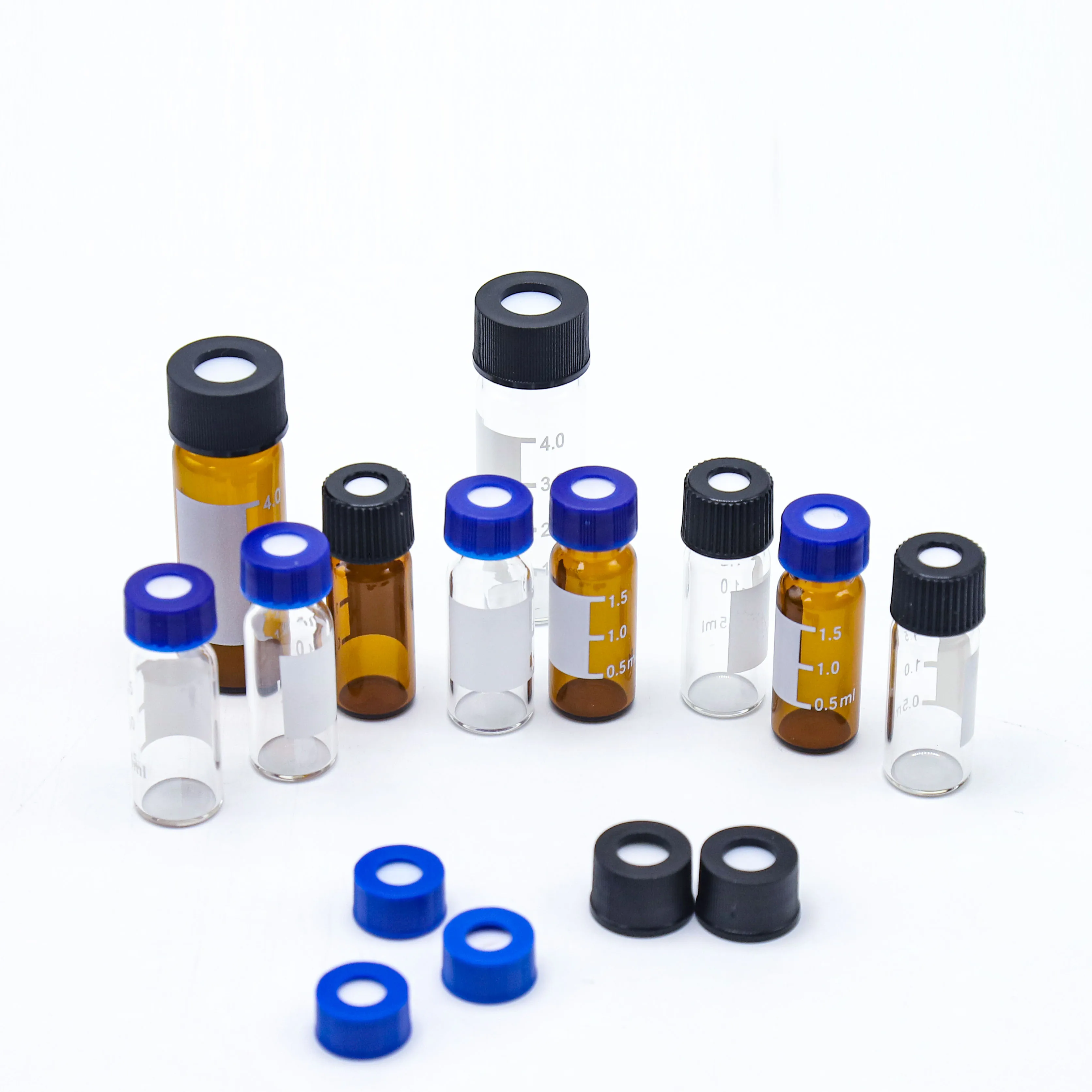 Homay packaging 1.5/2ml hplc glass vials with screw cap for chemical experiment