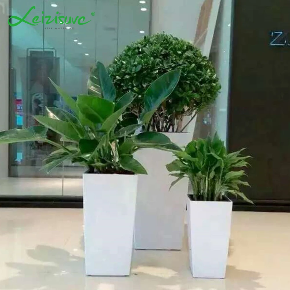 Square Decorative Big Indoor Pots Outdoor Home Decor Garden Planters Large Plastic Flower Vase And Pot Plant Pots Wholesale