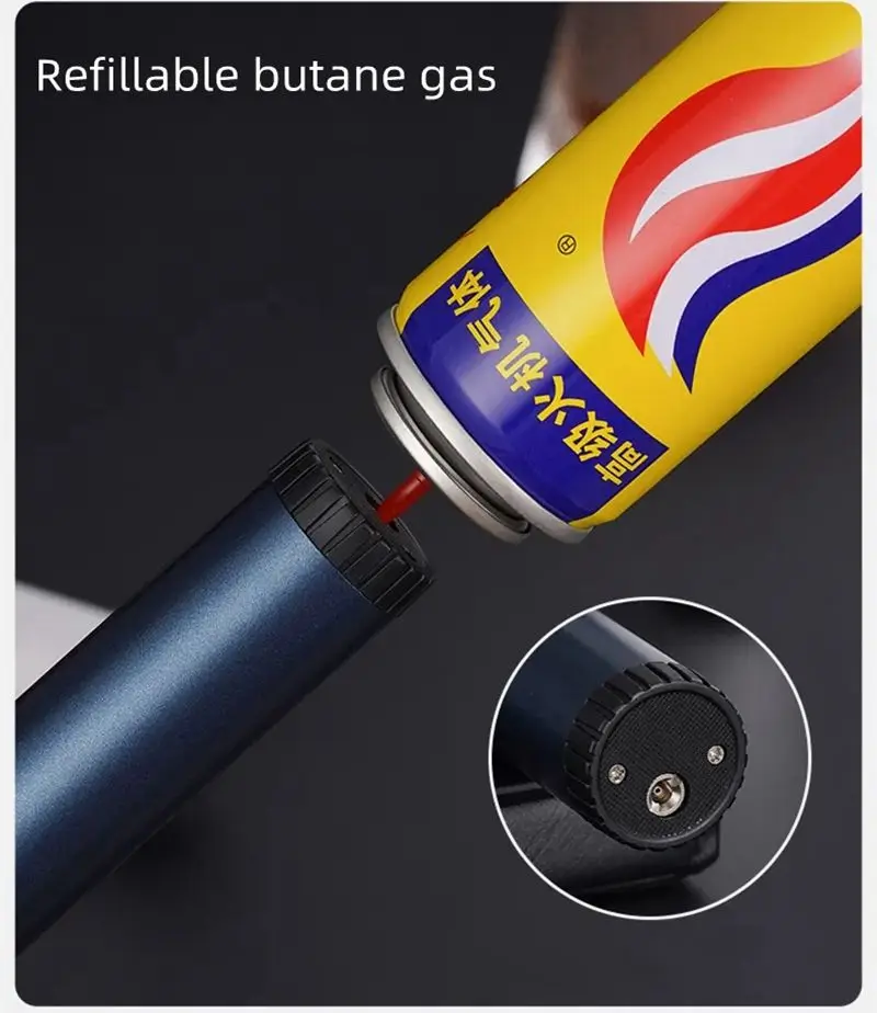New Powerful Red Flame Torch Lighter Adjustable Rotatable Jet Flame Refillable Long Pen Lighter