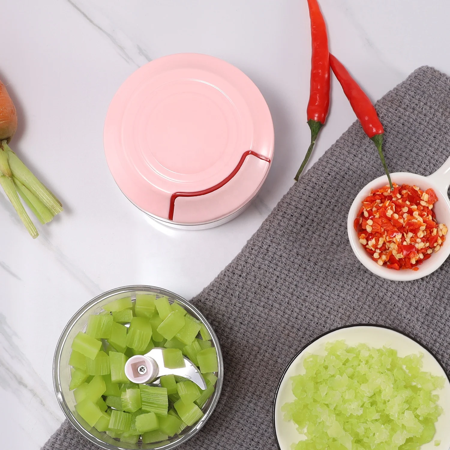 Amazon Hot sale vegetable slicer MiNi manual garlic masher Hand powered meat chopper vegetable cutter for Kitchen Gadgets