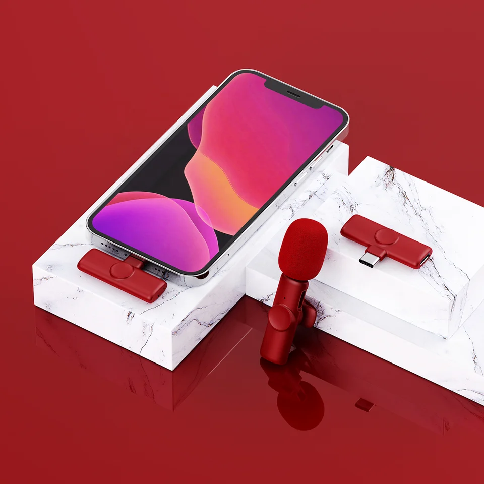 Professional 2.4G lavalier microphone for iPhone/iPad outdoor interview/live broadcast intelligent noise reduction