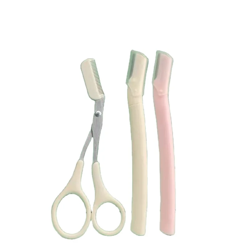 Factory Eyebrow tool set Eyebrow Trimmer Eyebrow Scissors For Beginners Safety