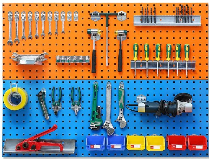Mobile Maintenance Tool Display Rack Garage Shelves Wall Sorting Pegboard Hanging Board