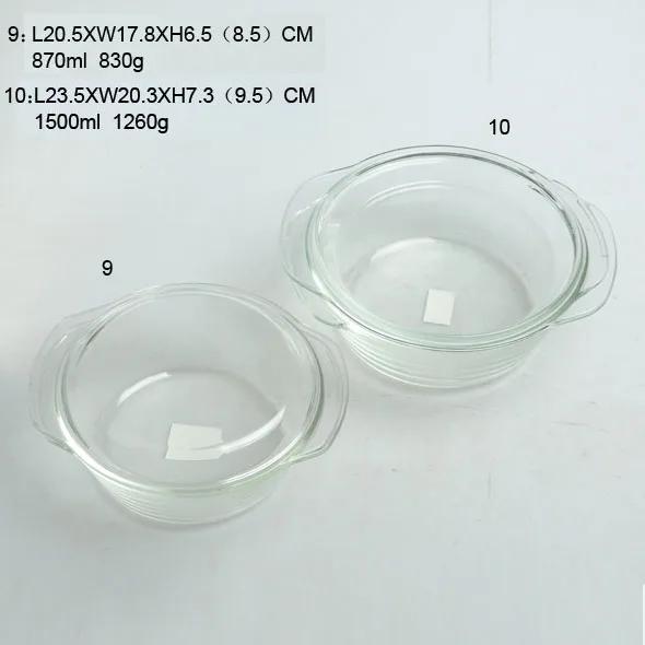 Factory supply High quality oval glass Crystal cooking Pot  suit with lid
